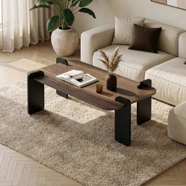 Nordure Mesa de Centro Venezia Walnut y Wood Black
